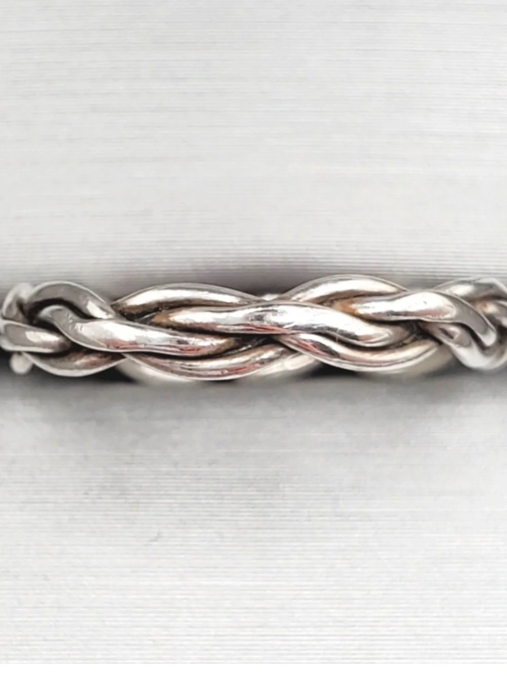 925 Sterling Silver Braided Twist Thin Band Stackable Ring
